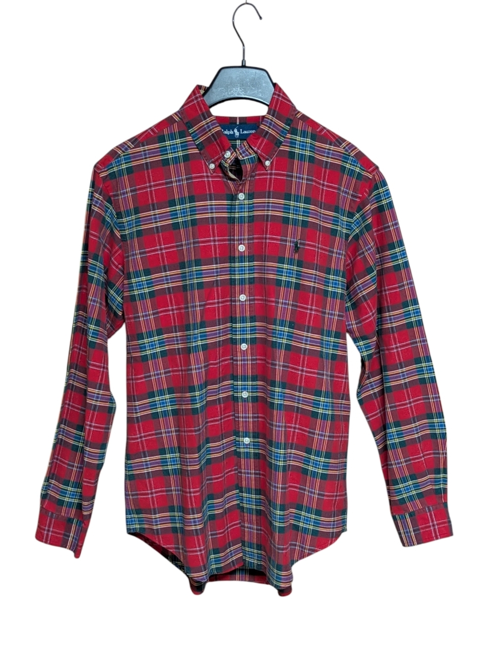 Ralph Lauren Vintage Red Plaid 100% Cotton Button Down Shirt Size Medium - Picture 4 of 11